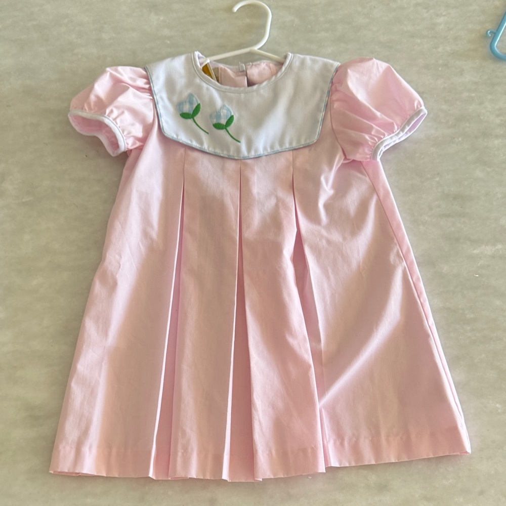 The Beaufort Bonnet Company Pink Dress with White and Green Details